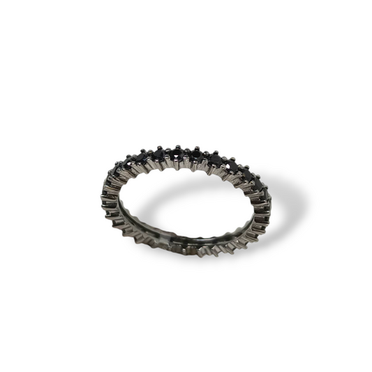 Anello Anello in argento eternity con zirconi neri - Gioielli Pavan