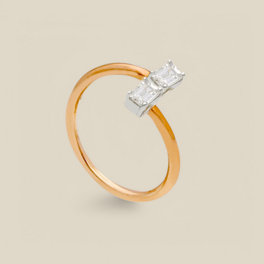 Anello Anello in oro con diamanti taglio smeraldo 0,39ct - Gioielli Pavan