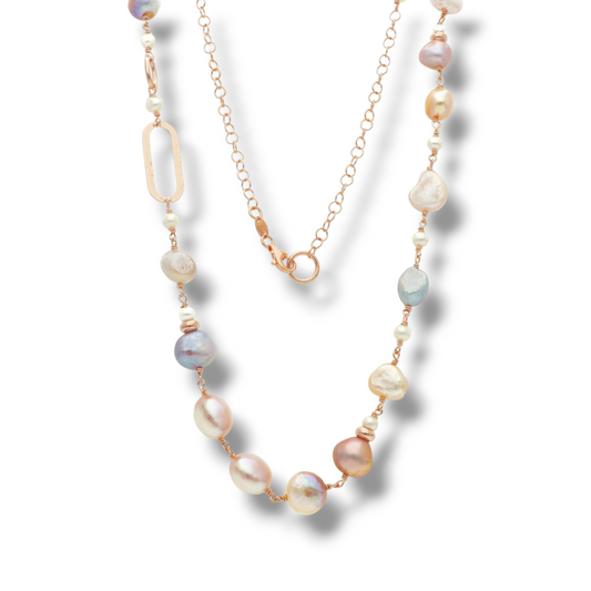 Collane Collana in argento lunga con perle 90cm - Gioielli Pavan