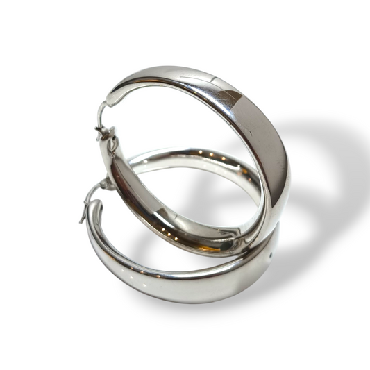 Orecchini Orecchini in argento a cerchio scalati diam. 5 cm - Gioielli Pavan