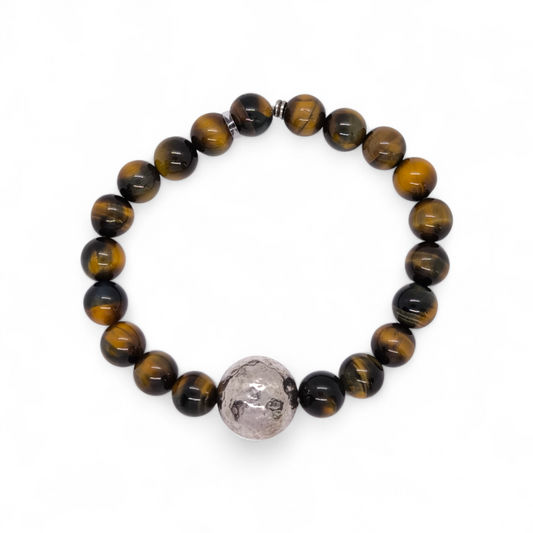 Bracciale Bracciale elastico in argento 925 e quarzo occhio di tigre - Gioielli Pavan