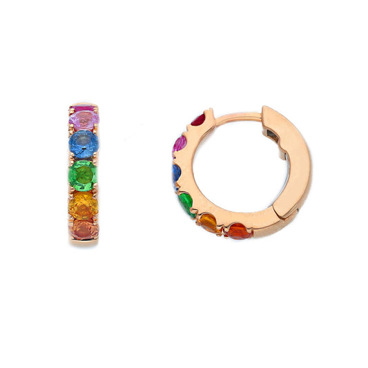 Orecchini Orecchini in oro a scattino zaffiri rainbow 1,53ct - Gioielli Pavan