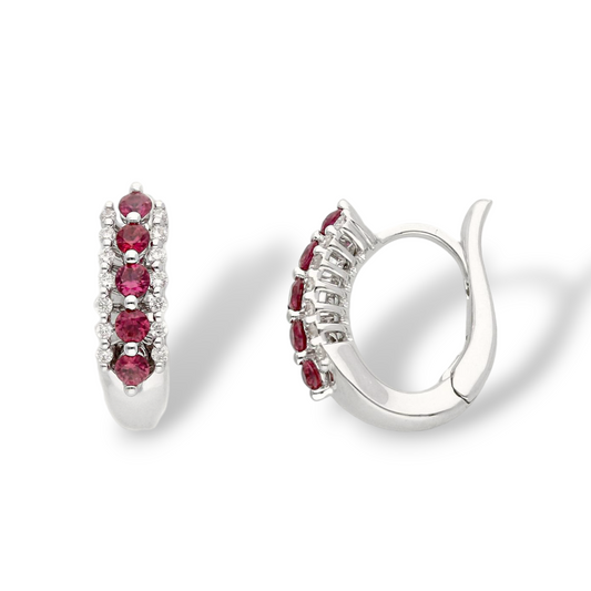 Orecchini Orecchini in oro con pavè di diamanti e rubini - Gioielli Pavan