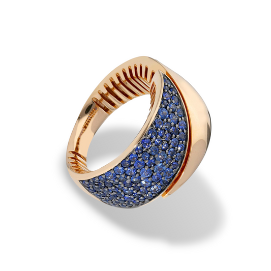 Anello Anello in oro con pavè di zaffiri - Gioielli Pavan