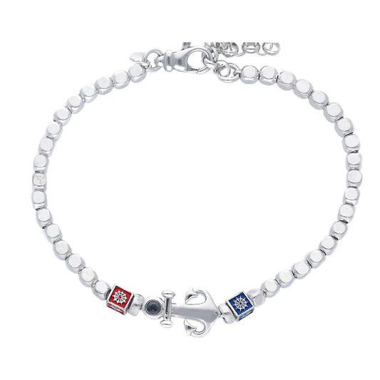 Bracciale Bracciale in argento geometrico con ancora e smalti - Gioielli Pavan