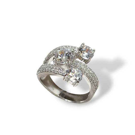 Anello Anello in argento trilogy con zirconi - Gioielli Pavan