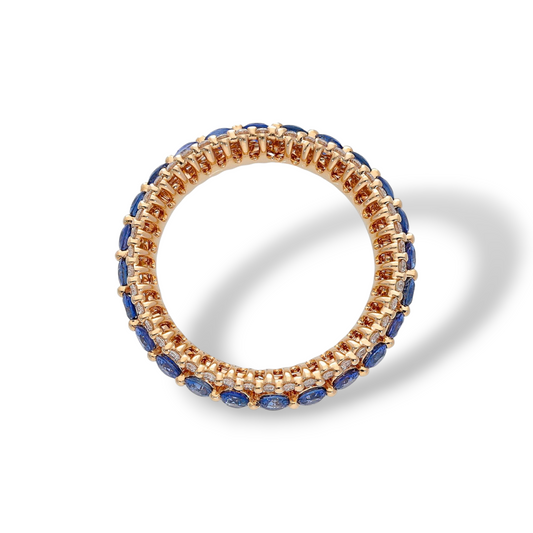 Anello Anello in oro con pavè di zaffiri 1,74ct e diamanti 0,51ct - Gioielli Pavan