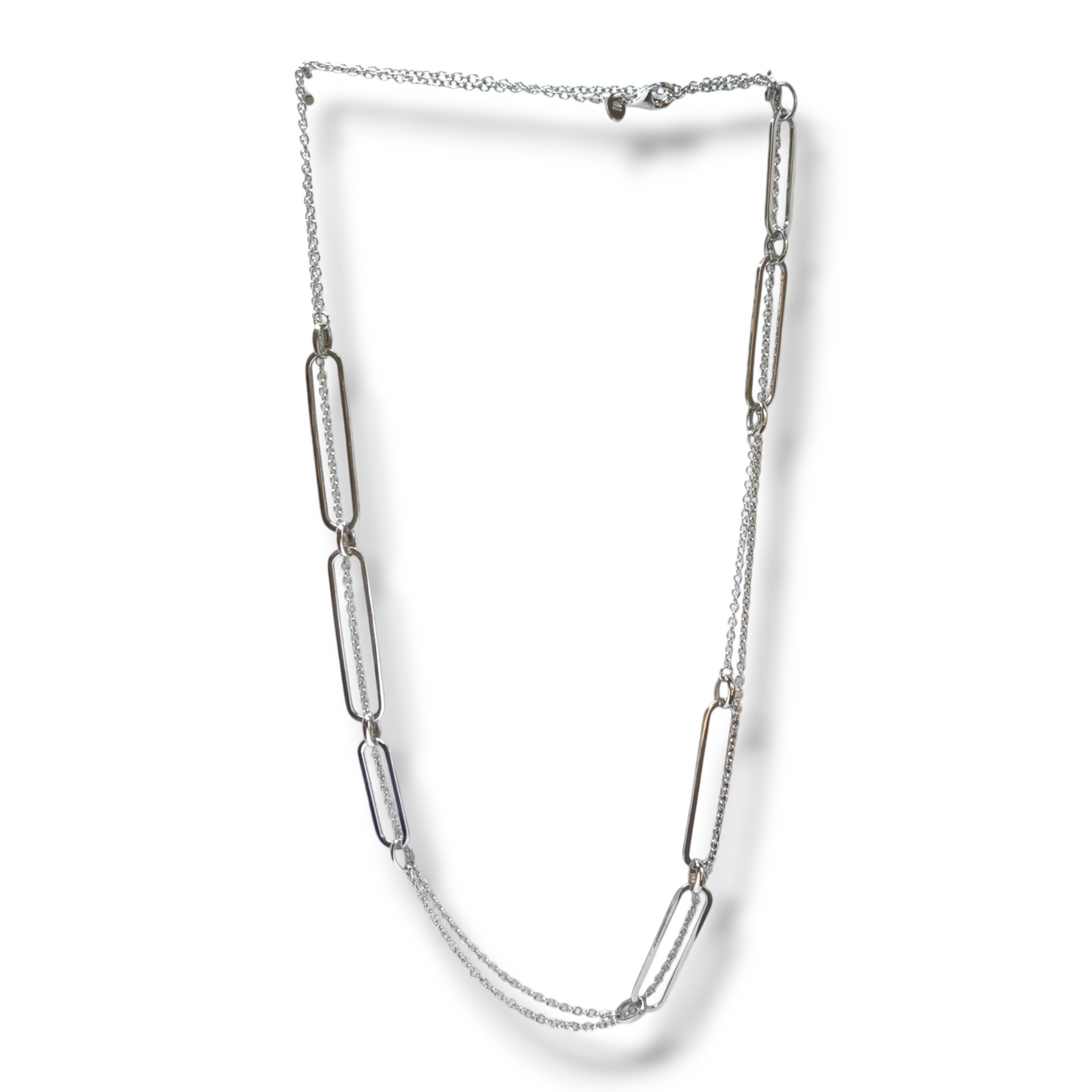 Collane Collana lunga in argento maglie geometriche rettangolari - Gioielli Pavan