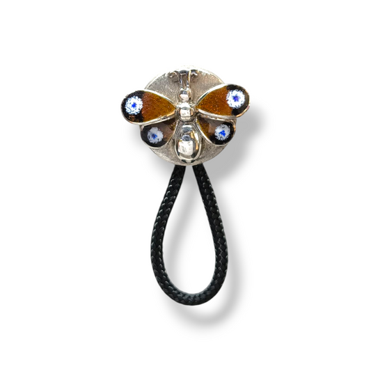 porta occhiali Porta Occhiali a calamita con farfalla smaltato blu e bronzo - Articolo con varianti - Gioielli Pavan