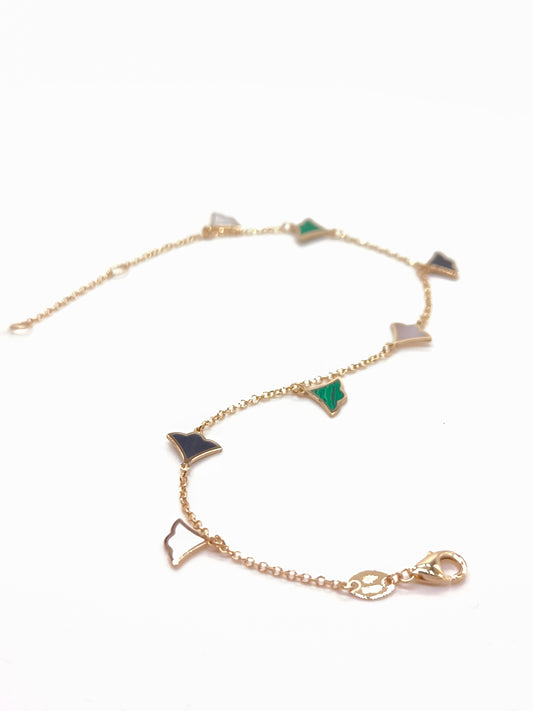 Bracciali Bracciale oro giallo con ventagli pietre dure - Gioielli Pavan