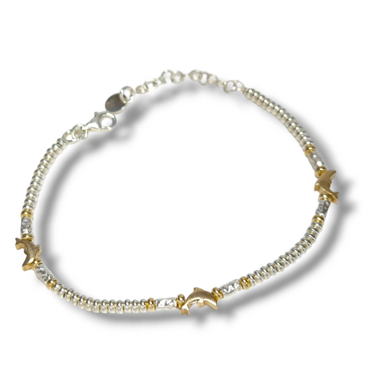 Bracciale Bracciale in argento con virolette e delfini pendenti - Gioielli Pavan