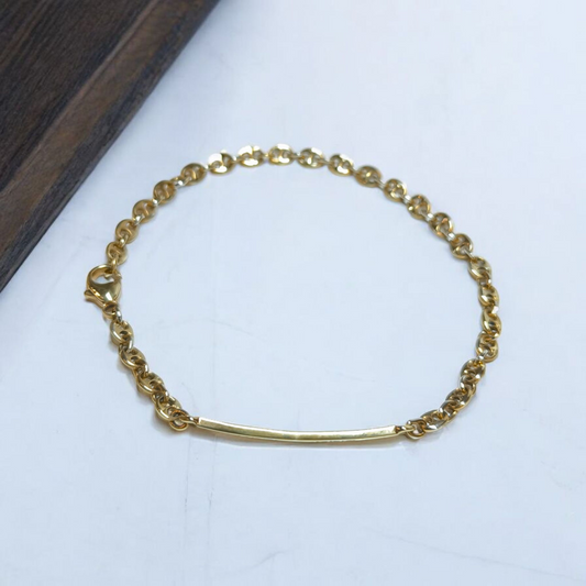 Bracciale Bracciale in argento giallo maglia marina con diamanti - Gioielli Pavan