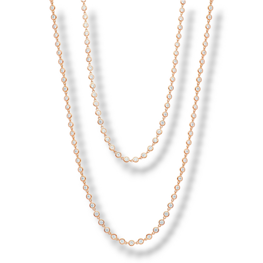 Collane Collana tennis in argento lunga con zirconi a battuta 90cm - Gioielli Pavan