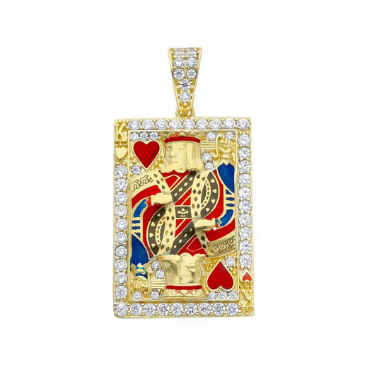 Ciondoli e pendenti Ciondolo in oro a forma di Carta da gioco Re di cuori - Gioielli Pavan