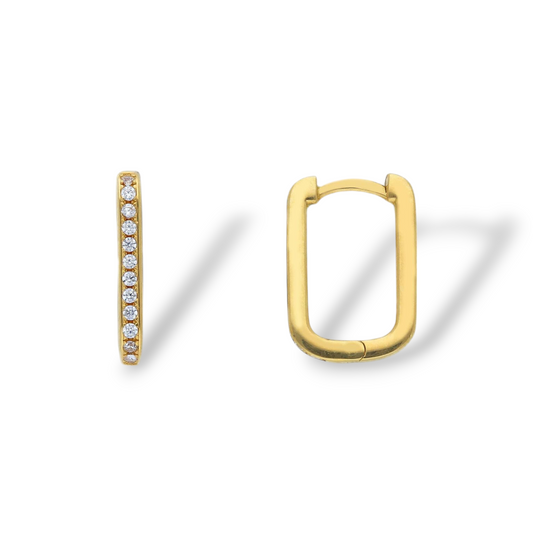Orecchini Orecchini in oro a scattino rettangolari con zirconi - Gioielli Pavan