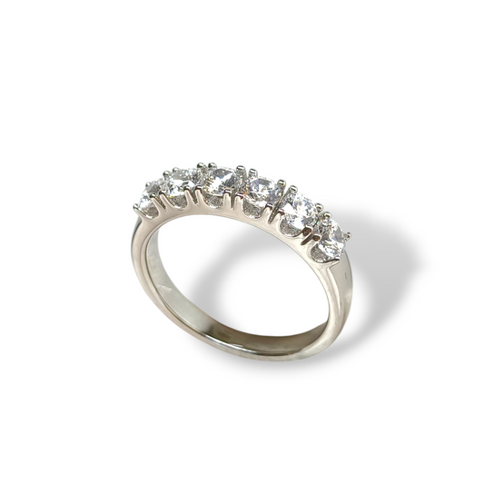 Anello Anello in argento mezza fede con zirconi - Gioielli Pavan
