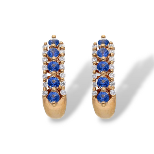 Orecchini Orecchini in oro con pavè di diamanti e zaffiri - Gioielli Pavan