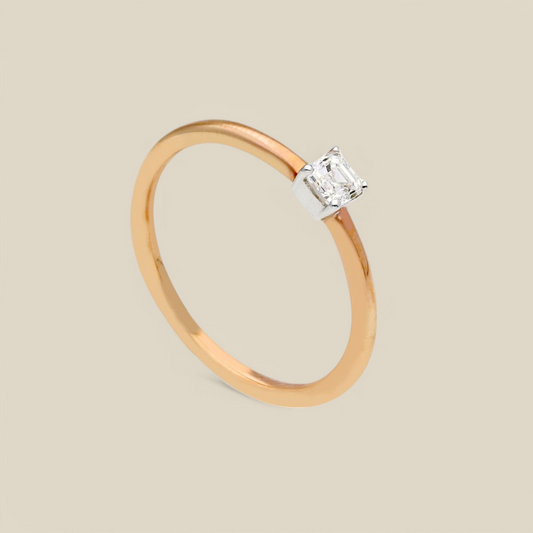 Anello Anello in oro con diamante asscher 0,18ct - Gioielli Pavan