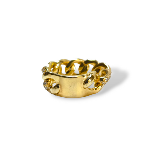 Anello Anello in argento a fascia groumette con zirconi - Gioielli Pavan