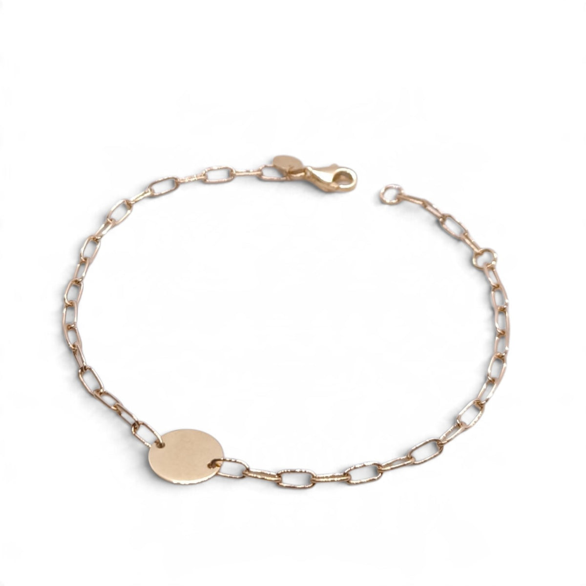 Bracciale in oro giallo 9k con maglia rettangolare e cerchietto - Gioielli Pavan
