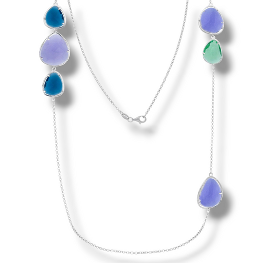 Collane Collana in argento lunga con pietre 90cm - Gioielli Pavan