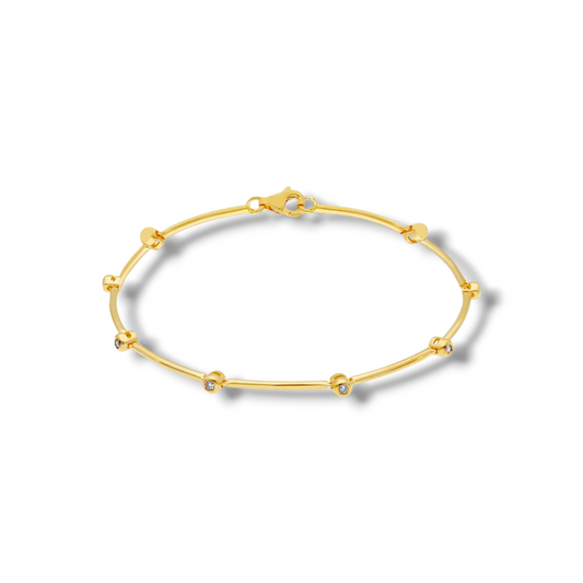 Bracciale Bracciale in oro semi rigido con diamanti a battuta 0,10 ct - Gioielli Pavan