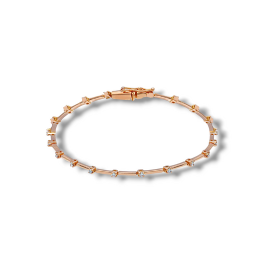 Bracciale Bracciale in oro semi rigido con diamanti a battuta 0,50ct - Gioielli Pavan