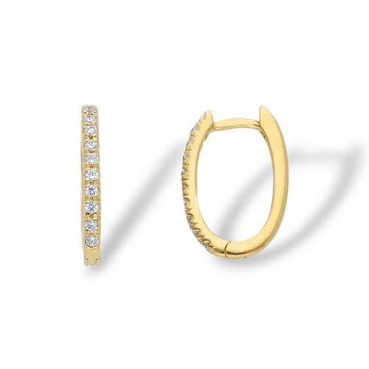 Orecchini Orecchini in oro a scattino ovale con zirconi - Gioielli Pavan