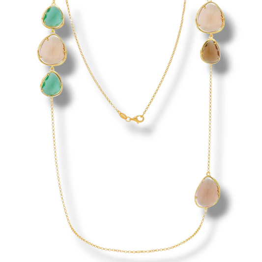 Collane Collana in argento lunga con pietre 90cm - Gioielli Pavan
