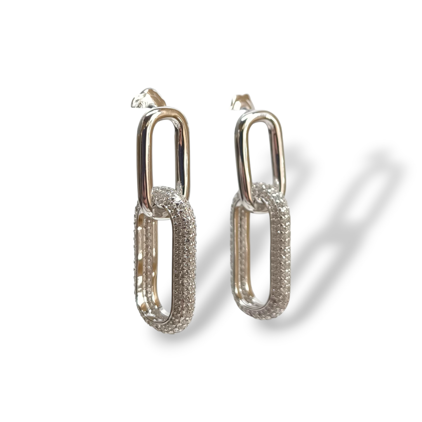 Orecchini Orecchini in argento pendenti geometrici con zirconi - Gioielli Pavan