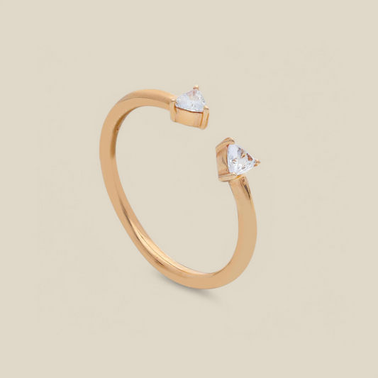 Anello Anello in oro con diamanti taglio trillion 0,19ct - Gioielli Pavan