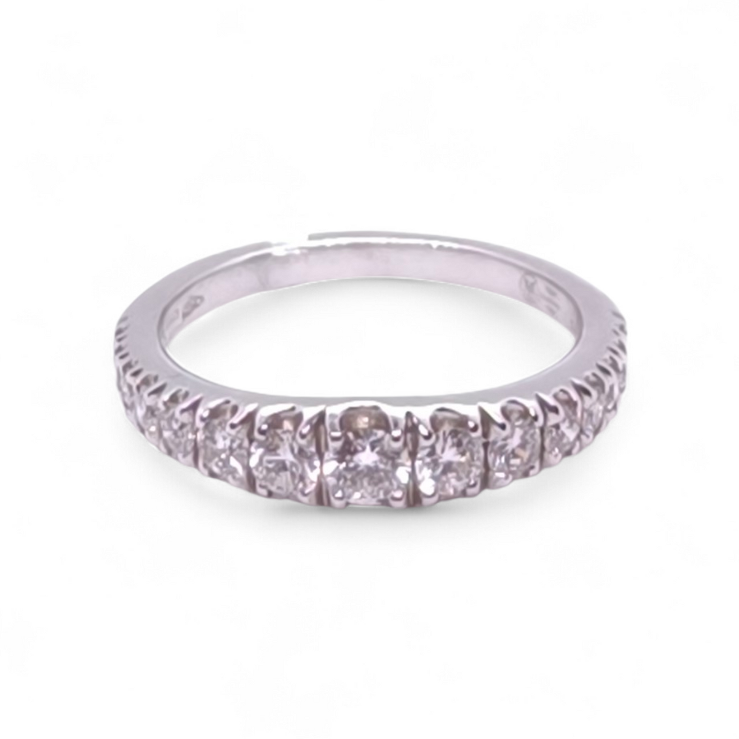 Anello Fedina Oro Bianco 18k con Diamanti Scalati - Gioielli Pavan