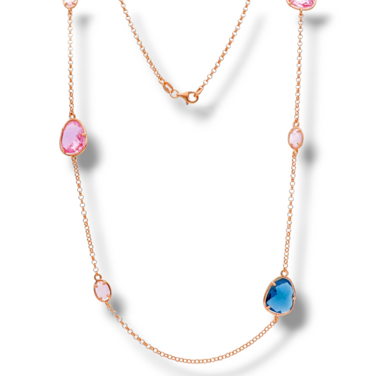 Collane Collana in argento lunga con pietre 90cm - Gioielli Pavan