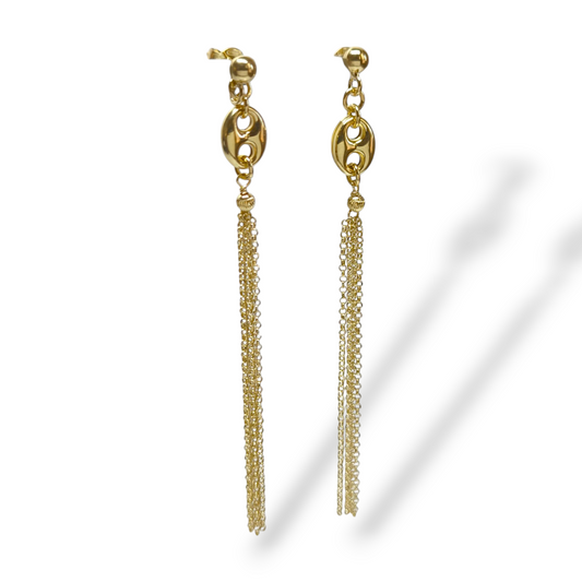 Orecchini Orecchini in argento pendenti dorati maglia marina - Gioielli Pavan