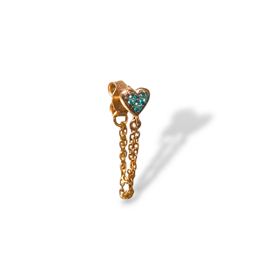 Orecchini Mono orecchino a cuore in argento con zirconi a pavé - Gioielli Pavan