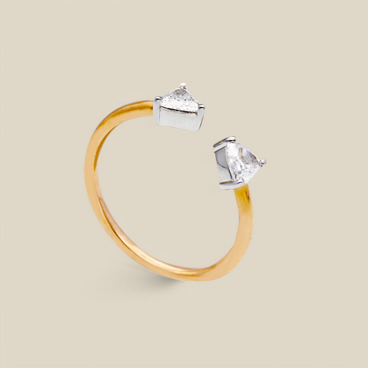 Anello Anello in oro con diamanti taglio trillion 0,40ct - Gioielli Pavan