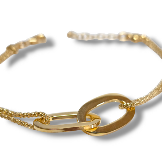 Bracciale Bracciale in argento dorato maglie geometriche - Gioielli Pavan