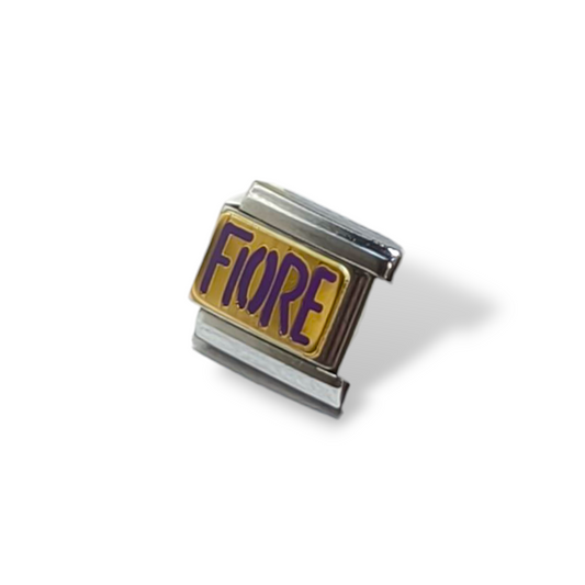 Ciondoli e pendenti NominatioN - Link scritta FIORE fiorentina in viola - Gioielli Pavan