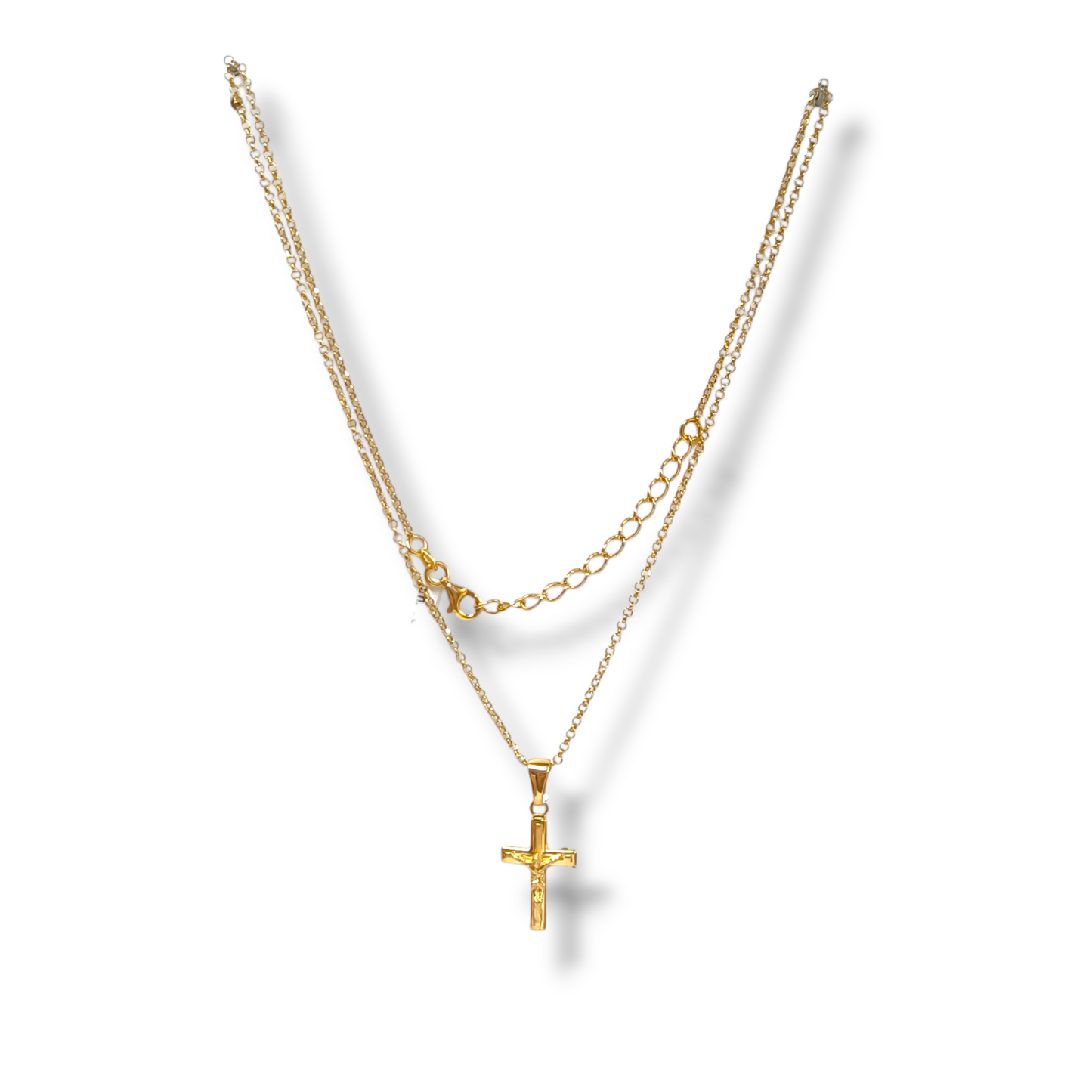 Girocollo Girocollo in argento con ciondolo crocifisso con Cristo dorato oro giallo - Gioielli Pavan