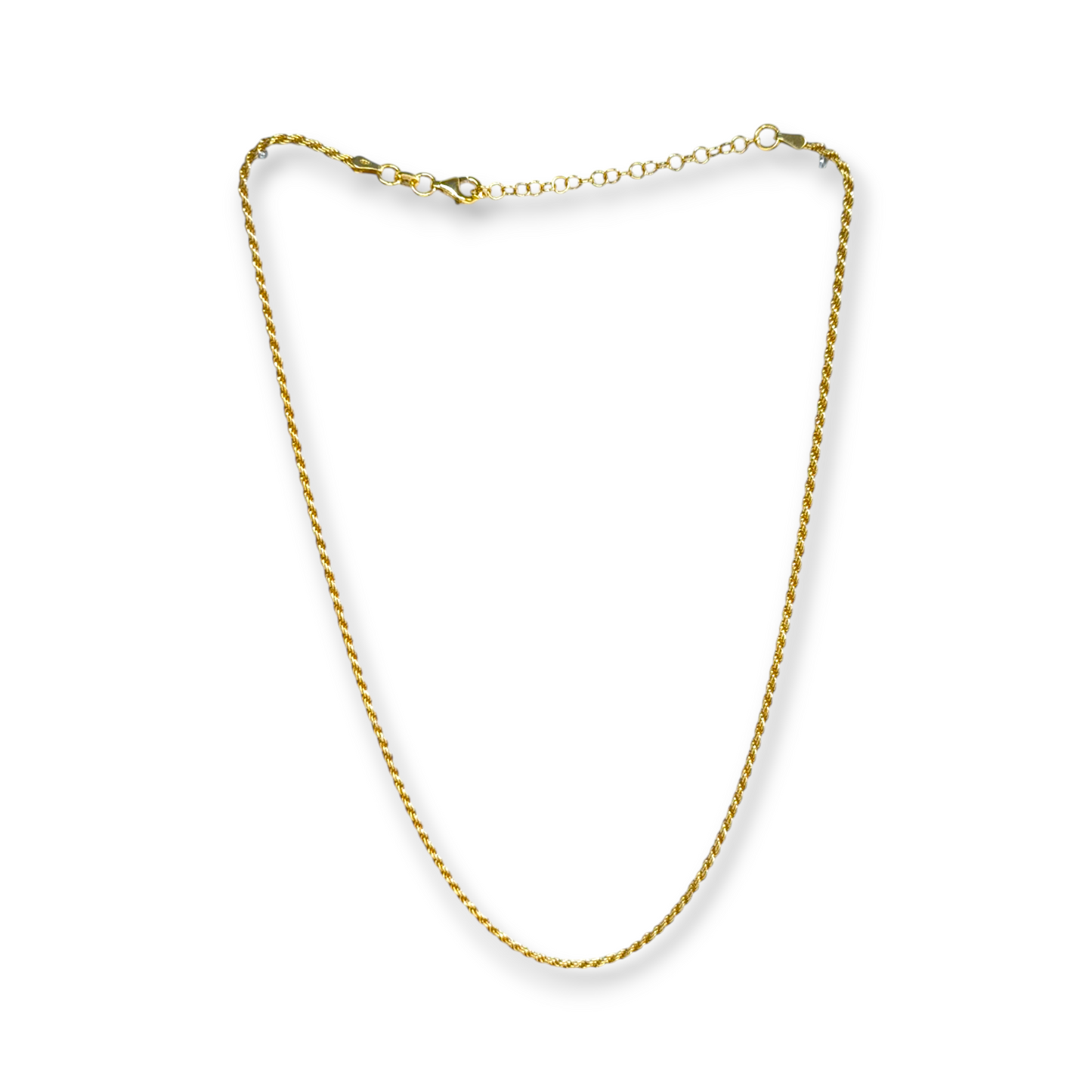 Catene Collana in argento dorato giallo maglia a corda 45 cm - Gioielli Pavan