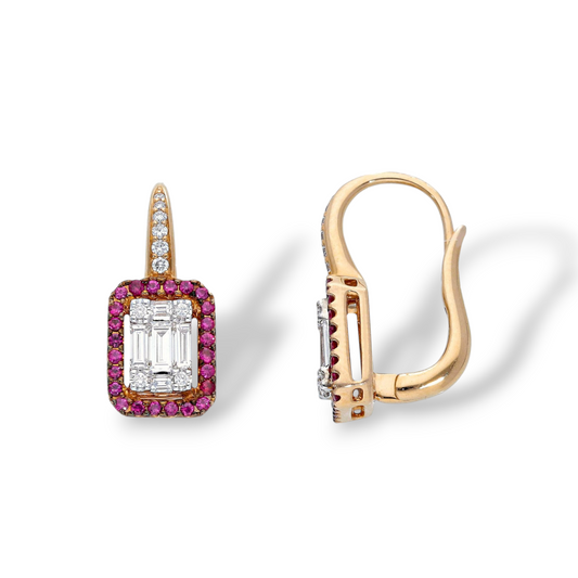 Orecchini Orecchini in oro con pavè di diamanti e rubini - Gioielli Pavan