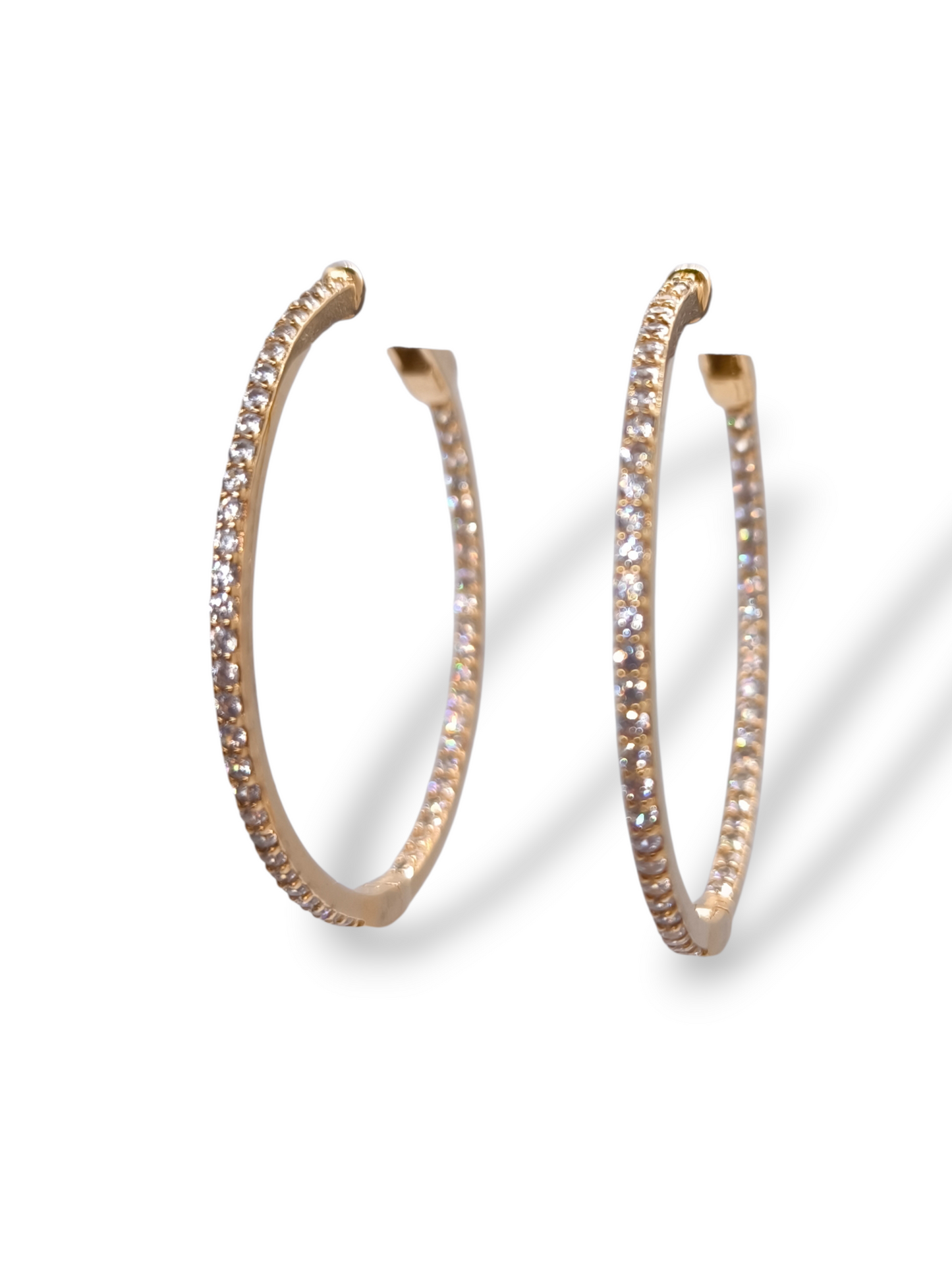 Orecchini Orecchini a Cerchio Argento 925 Dorato con Zirconi Pavé - Gioielli Pavan