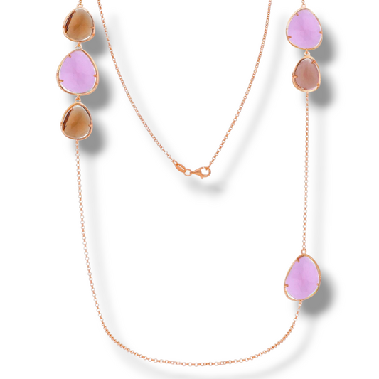 Collane Collana in argento lunga con pietre 90cm - Gioielli Pavan