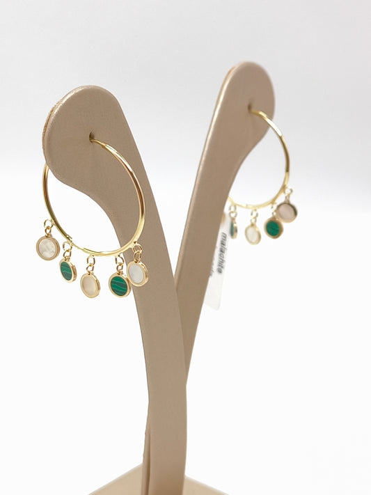 Orecchini Orecchini in oro a cerchio con pietre dure - Gioielli Pavan