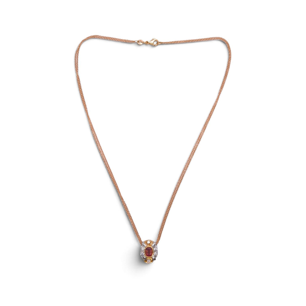 Girocollo in oro 18 kt con rubellite e diamanti - Gioielli Pavan