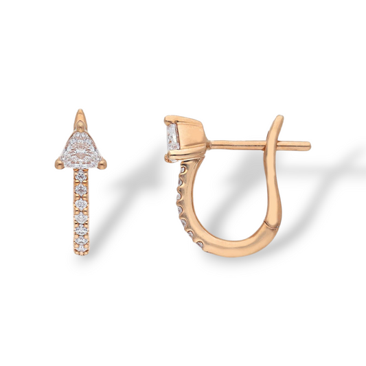 Orecchini Orecchini in oro con diamanti taglio trillion e brillante 0,34ct - Gioielli Pavan