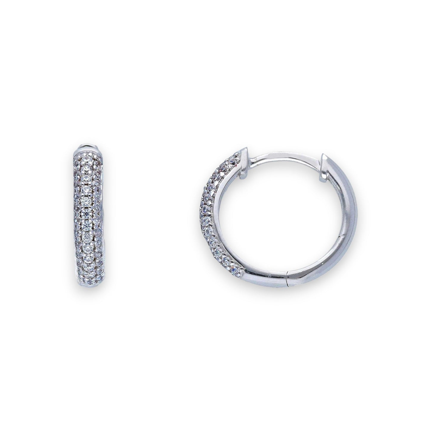 Orecchini Orecchini in argento a scattino dorati gialli con zirconi a pavé - Gioielli Pavan