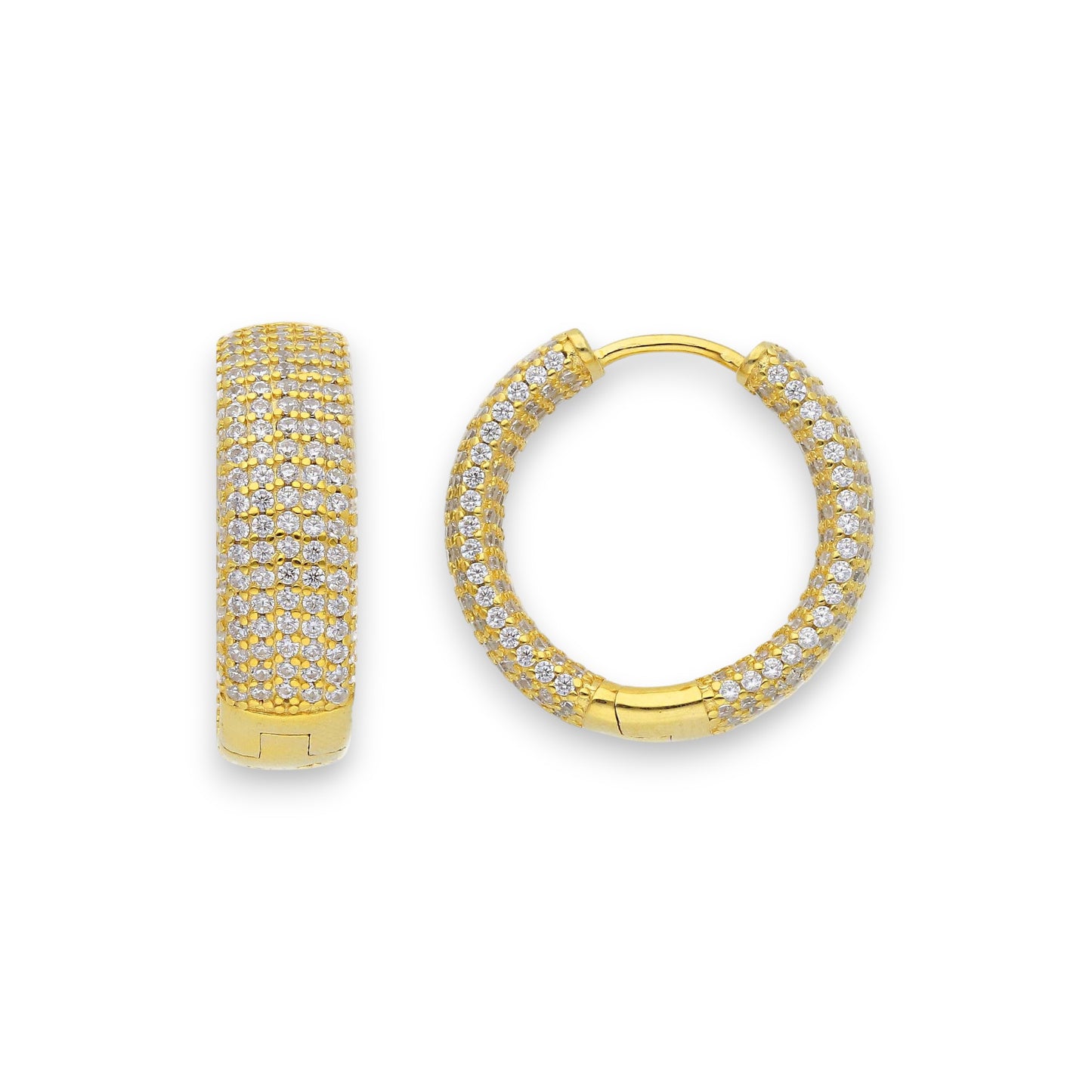 Orecchini Orecchini in argento tondi con zirconi a pavè diam. 1,5 cm - Gioielli Pavan