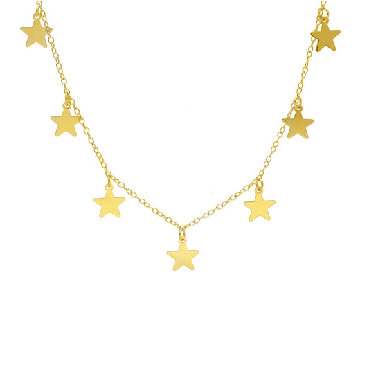 Girocollo Girocollo elementi in oro stelline fisse appese - Gioielli Pavan