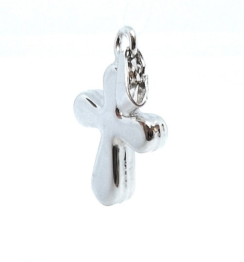 Ciondolo a croce bombata stondata in argento - Gioielli Pavan